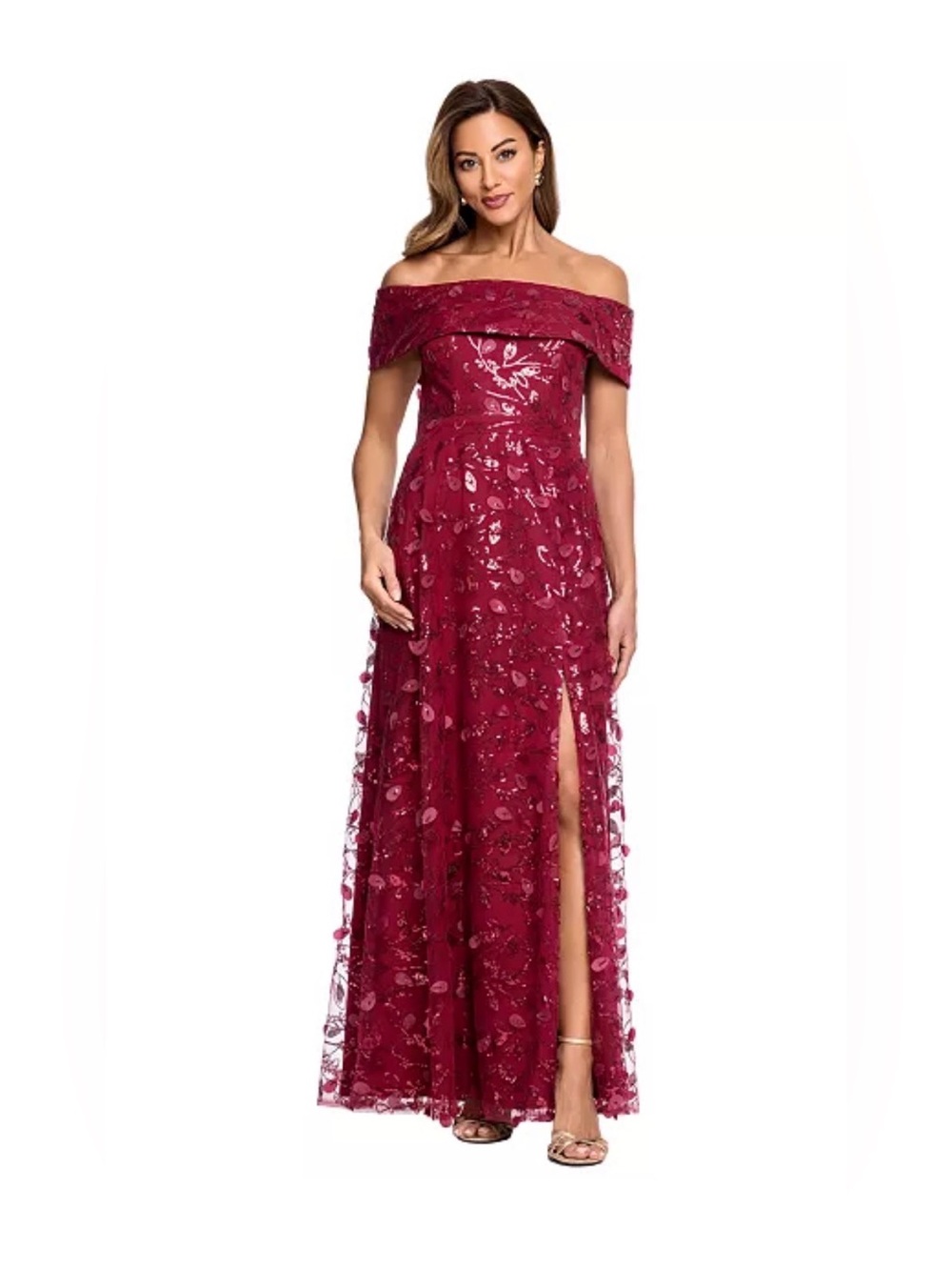 XSCAPE Off-Shoulder Ball Gown